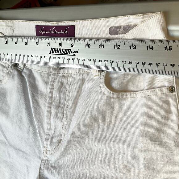 Gloria Vanderbilt Women Adriana Jeans size 8 White Straight Leg Mid Rise Bootcut - Picture 2 of 11